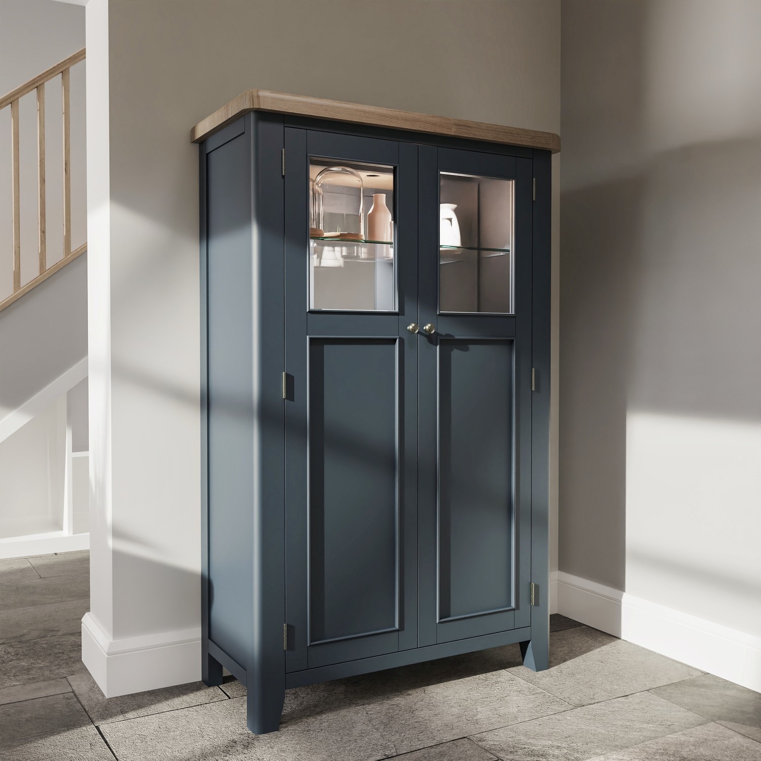 Read more about Navy & oak drinks cabinet pegasus